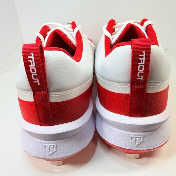 Nike Force Zoom Trout 9 Pro Metal Baseball Cleats White Red FB2907-104 Size 15